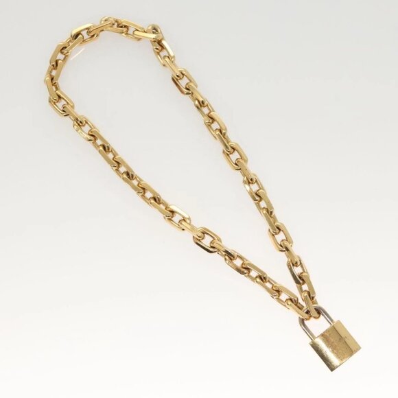 LOUIS VUITTON Necklace LV Edge Chain Cadena GP Necklace Gold - Picture 2 of 16